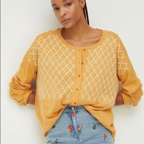 Free People Tops - Free People Peach Fuzz Combo Henley Top - Small